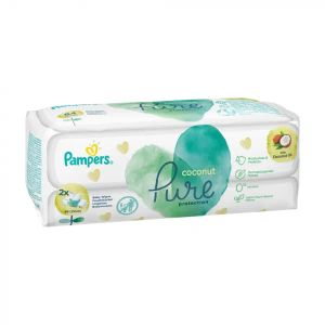 Детские влажные салфетки Pampers Pure Coconut №2х42
