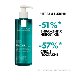 Гель-мікропілінг La Roche Posay Effaclar для очищення проблемної шкіри обличчя і тіла 400 мл