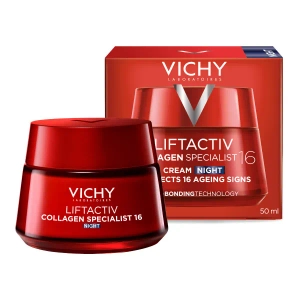 Ночной антивозрастной крем Vichy Лифтактив Коллаген Специалист 16 с ко-бондинг технологией для коррекции 16 признаков старения кожи лица 50 мл