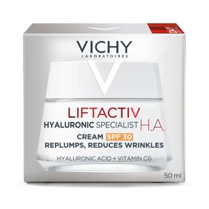 Антивозрастной крем Vichy Виши Лифтактив Гиалуроник Специалист Эйч Эй SPF 30 для коррекции морщин и упругости всех типов кожи лица 50 мл