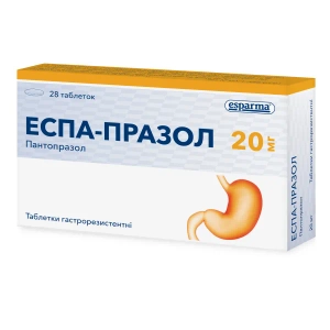 Еспа-празол таблетки 20мг №28