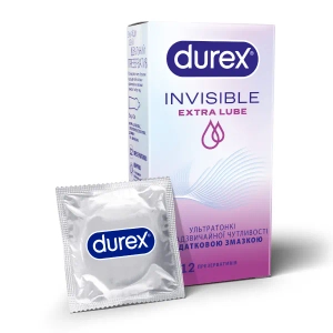 Презервативи Durex Invisible Extra Lube ультратонкі №12
