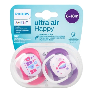 Пустушка Philips Avent 080/04 ортодонтична 6-18 міс для дівчаток №2