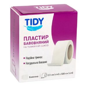Пластырь Tidy 2,5 х 500 на тканевой основе