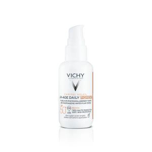 Флюид солнцезащитный Vichy Капиталь Солей SPF 50+ против признаков фотостарения кожи лица с тонирующим пигментом 40 мл