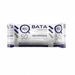 Вата медична нестерильна BigQ ролик 50 г