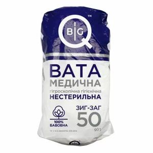 Вата медична нестерильна BigQ зіг-заг 50 г
