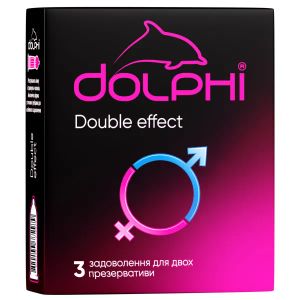 Презервативы Dolphi Double Effect с точками и ребрами №3