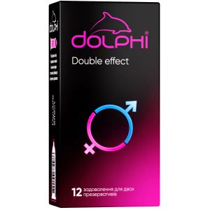 Презервативи Dolphi Double Effect з точками і ребрами №12