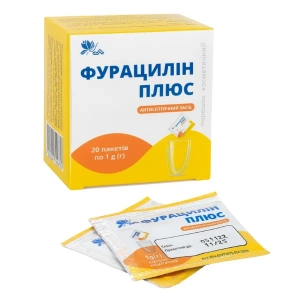 Фурацилин плюс порошок для приготовления раствора пакет 1 г №20