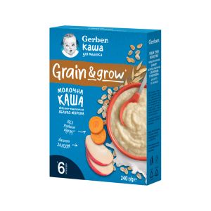 Дитяча каша Gerber молочна вівсяно-пшенична, яблуко-морква 240 г
