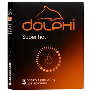 Презервативы Dolphi Super hot  с точками и ребрами с согревающим эффектом №3