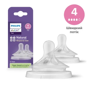 Силиконовая соска Philips Avent Natural 964/02 быстрый поток с 3 месяцев №2