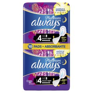 Прокладки для критичних днів Always Ultra Platinum Collection Secure Night розмір 4 №10