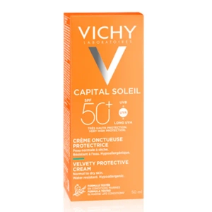 Солнцезащитный крем Vichy Capital Ideal Soleil Velvety Cream Complexion SPF 50+ для лица 50 мл  + Термальная вода 50 мл