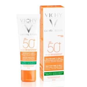 Солнцезащитный матирующий крем 3-в-1 Vichy Capital Soleil для жирной проблемной кожи лица SPF 50+ 50 мл  + Термальная вода 50 мл