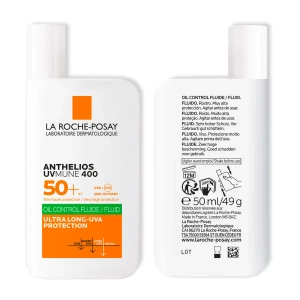 Солнцезащитный легкий флюид La Roche-Posay Антелиос UVMune 400 Oil Control SPF 50+ с матирующим эффектом для жирной чувствительной кожи лица 50 мл