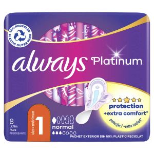 Ультратонкі гігієнічні прокладки Always Platinum Normal Розмір 1 №8