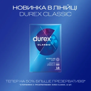 Презервативи латексні Durex Classic №18
