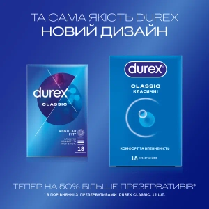 Презервативи латексні Durex Classic №18