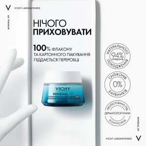 Насыщенный крем Vichy Mineral 89 Rich Увлажнение 72 часа для сухой и очень сухой кожи лица 50 мл