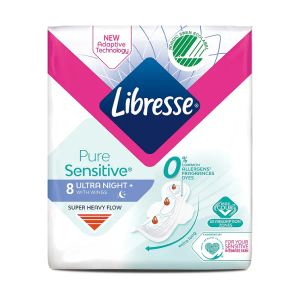 Гігієнічні прокладки Libresse Pure Sensitive Ultra Night нічні №8