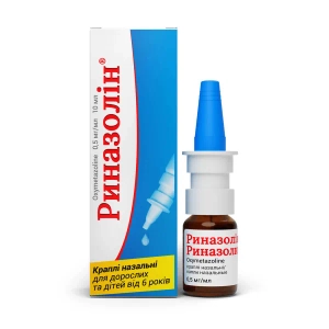 Риназолін краплі назальні 0,5 мг/мл скляний флакон 10 мл