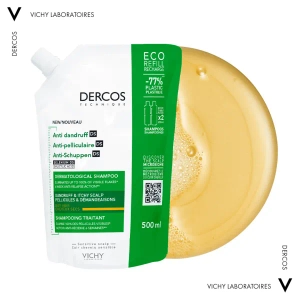 Шампунь від лупи Vichy Dercos Anti-Pelliculaire Anti-Dandruff Shampooing refill для сухого волосся, змінний блок 500 мл