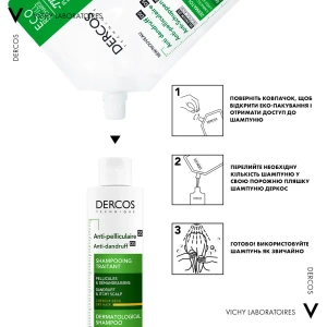 Шампунь від лупи Vichy Dercos Anti-Pelliculaire Anti-Dandruff Shampooing refill для сухого волосся, змінний блок 500 мл