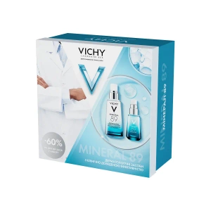 Набір Vichy Мінерал 89 Щоденний зволожувальний гель-бустер 50 мл і Гель для зволоження та зміцнення захисного бар'єру шкіри навколо очей 15 мл