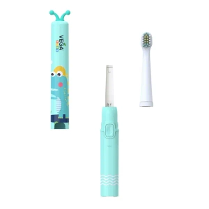 Зубна щітка електрична дитяча дитяча звукова Vega Kids VK-500B бірюзова
