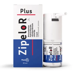 Зіпелор Плюс спрей для горла 1,5 мг/мл + 5 мг/мл флакон 30 мл