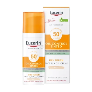 Солнцезащитный гель-крем для лица с тонирующим эффектом Eucerin Oil Control для комбинированной и проблемной кожи с SPF 50+ оттенок светлый 50 мл