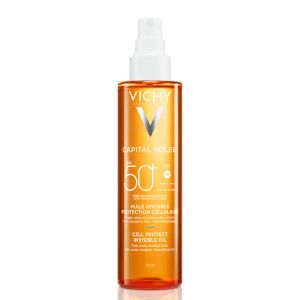 Солнцезащитное водостойкое масло Vichy Капиталь Солей SPF 50+ для кожи лица, тела и кончиков волос 200 мл