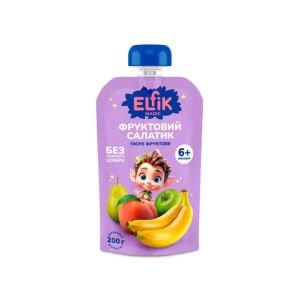 Пюре Ельфік Elfik Magic Фруктовий салатик без цукру дой-пак 200 г