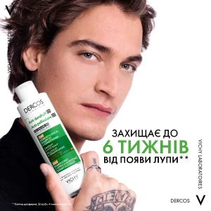 Дерматологічний шампунь-кондиціонер 2 в 1 Vichy Деркос проти лупи для усіх типів волосся та подразненої шкіри голови 200 мл
