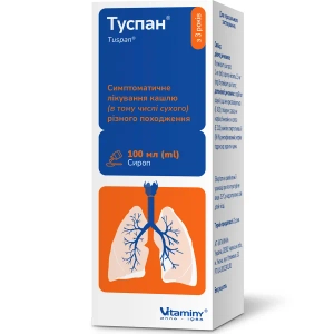 Туспан сироп 1,5 мг/мл флакон 100 мл