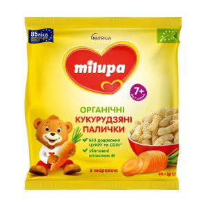 Палочки кукурузные для детей Milupa морковь и витамин B1 с 7 месяцев 20 г