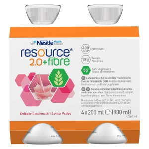 Энтеральное питание Ресурс 2.0+Файбер Resource 2.0+Fibre со вкусом клубники 200 мл №4 флакона