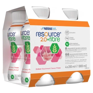 Энтеральное питание Ресурс 2.0+Файбер Resource 2.0+Fibre со вкусом клубники 200 мл №4 флакона