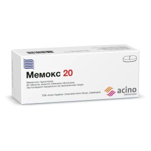 Мемокс 20 таблетки вкриті оболонкою 20 мг блістер №60