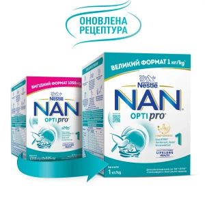 Дитяча суміш молочна суха NAN 1 OPTIPRO з 5 олігосахаридами та L. Reuteri для дітей з народження 1000 г