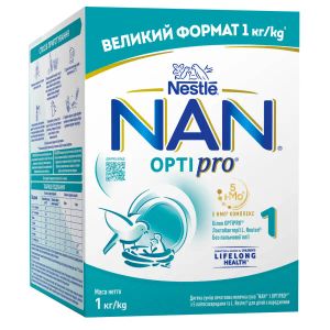 Дитяча суміш молочна суха NAN 1 OPTIPRO з 5 олігосахаридами та L. Reuteri для дітей з народження 1000 г
