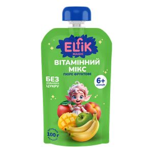 Пюре фруктовое Elfik Magic для детей с 6 месяцев Витаминный микс 100 г