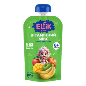 Пюре фруктовое Elfik Magic для детей с 6 месяцев Витаминный микс 100 г