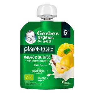 Пюре фруктовое Gerber Organic Манго, айва и кокосовый мусс с 6-ти месяцев пауч упаковка 80 г