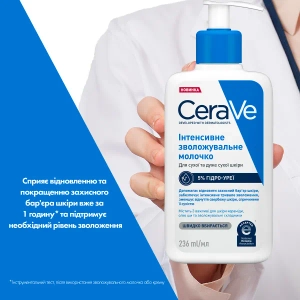 Интенсивно увлажняющее молочко CeraVe 5% Гидро-Уреи для сухой и очень сухой кожи лица и тела 236 мл
