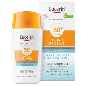 Солнцезащитный ультралегкий флюид Eucerin Hydro Protect SPF 50+ для увлажнения лица 50 мл