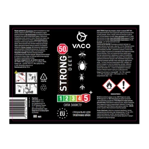 Спрей Vaco Strong Deet 50% від комарів, кліщів і мошок 80 мл