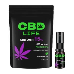 Канабідіол CBD life Олія 10%  спрей зі смаком м'яти у флаконі 10 мл